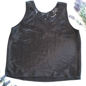 Cinema Tops - Cinema Etoile Black Tank Camisole Size 1X Plus Cinema Tops - Cinema Etoile Black Tank Camisole Size 1X Plus
